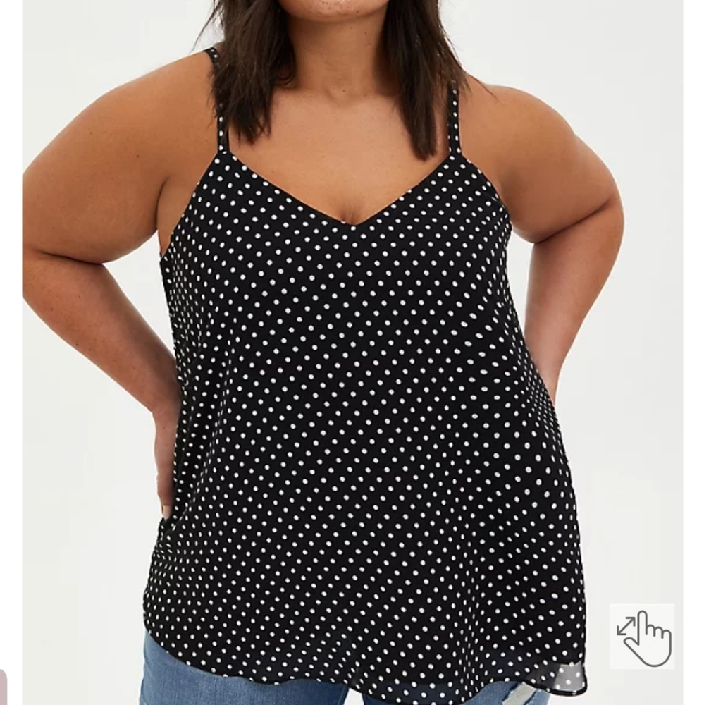 Torrid B&W Polka Dot Tank Sz 1